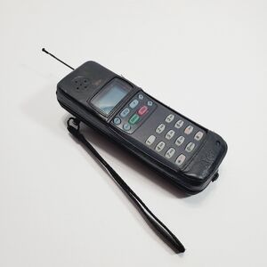 Vintage Cellular Phone AT&T 3810 THA-95B Zippered Black Leather Case